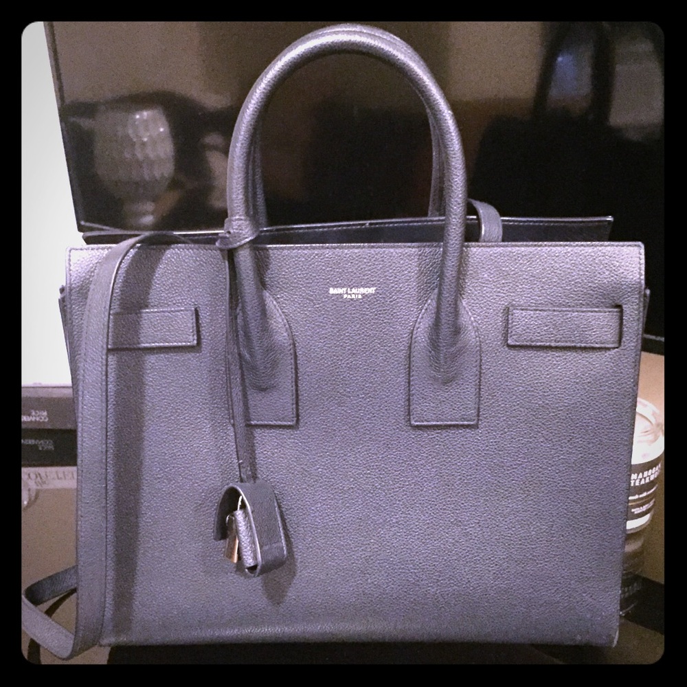Navy Blue Saint Laurent YSL Small Sac Du Jour